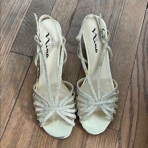 Nina Gold Heels Elegant Strappy Design